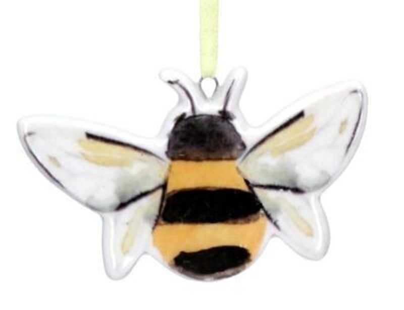 Ceramic Bee Decoration By Gisela Graham Ceramic hanging decoration in the shape of a bee. The perfect addition to your home for Easter and Spring. By Gisela Graham.